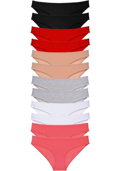 12 Adet Süper Eko Set Likralı Kadın Slip Külot Set 3