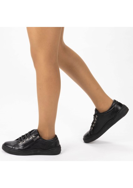 Kadın Deri Geniş Kalıp Günlük Ayakkabı Sneakers