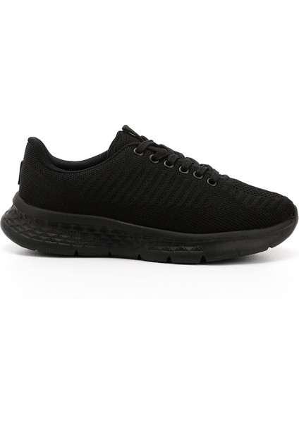 Erkek Siyah Triko Bağcıklı Comfort Sneaker
