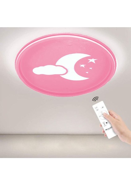 Pembe Gökyüzü Çocuk Odası Ledli Kumandalı Avize