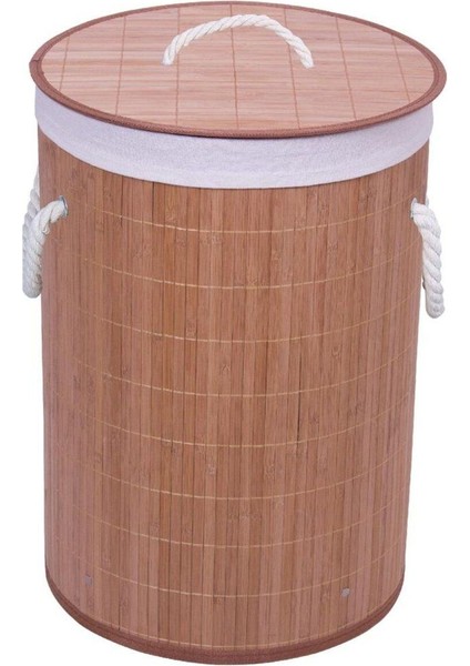 El Yapımı Bambu Kapaklı Çamaşır Sepeti 35x35x60cm Bej Doğal ve Şık Tasarım fiyatları