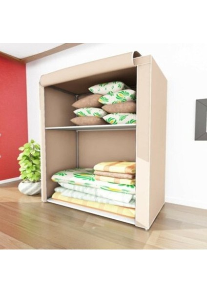 Çelik Profilli Portatif Kumaş Dolap, Çok Amaçlı ve Dayanaklı, Gri Renkli