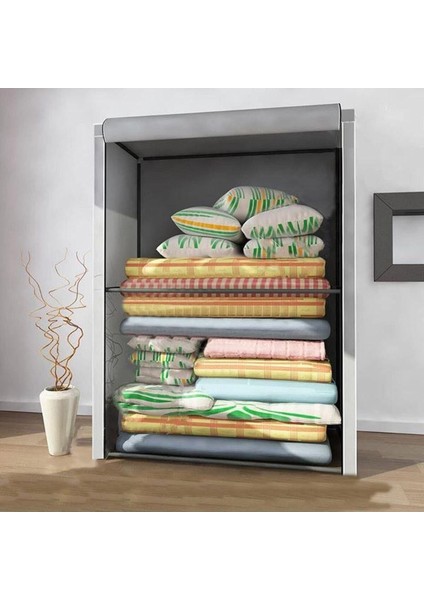 Çelik Profilli Portatif Kumaş Dolap, Çok Amaçlı ve Dayanaklı, Gri Renkli fiyatları