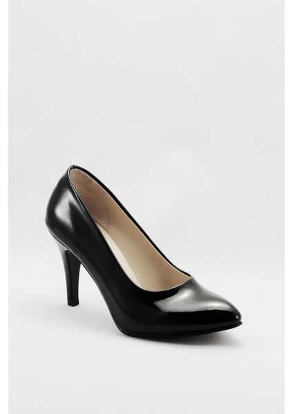 Kadın Moda Şık Siyah Klasik Topuklu Ayakkabı Topuklu Düğün Nişan Gece Abiye Ayakkabı