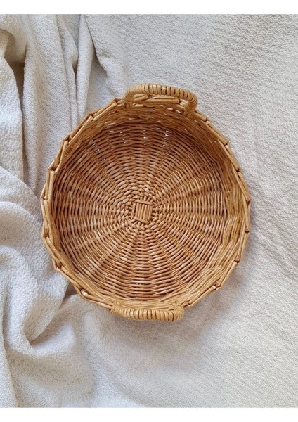 Doğal Hasır Rattan Bambu Çok Amaçlı Düzenleyici Sepet 28x8 cm fiyatları