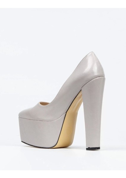 Kadın Moda Şık Fuşya Rugan Klasik Sivri Kalın Topuklu Platformlu Düğün Nişan Gece Abiye Ayakkabı fırsatları