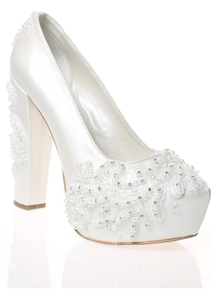 Kadın Moda Beyaz Sedef Inci Taş Işlemeli Gelin Ayakkabı Topuklu Düğün Nişan Gece Abiye Ayakkabı fiyatları