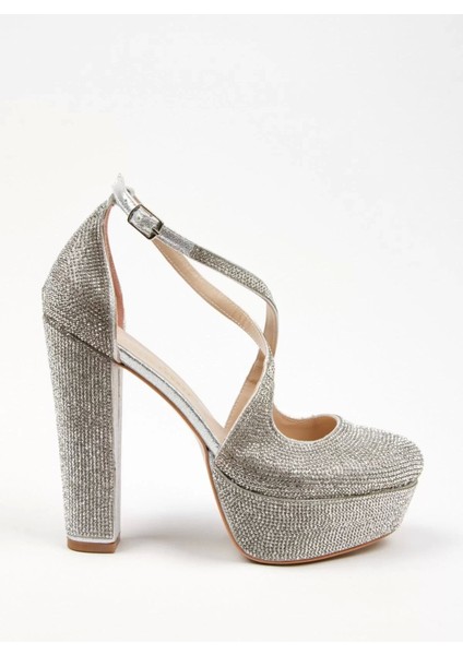 Kadın Moda Şık Gold Janjan Full Taş Düğün Nişan Gece Abiye Ayakkabı