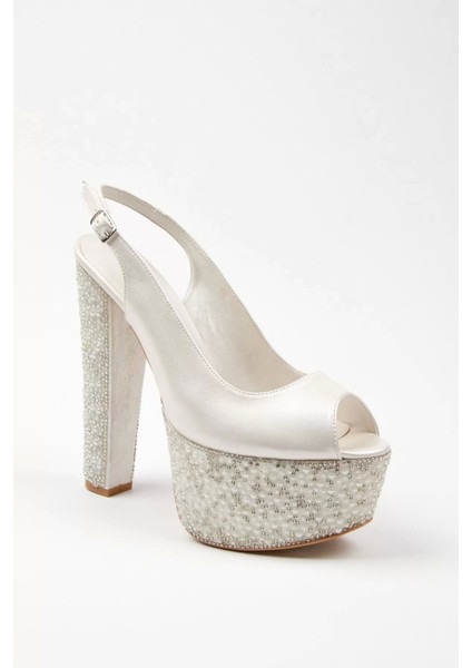 Kadın Moda Şık Sedef Cilt Ökçe Poli Inci Düğün Nişan Gece Abiye Ayakkabı fiyatları