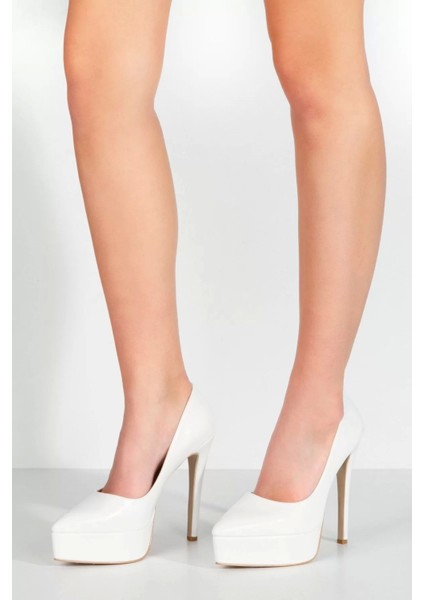 Kadın Moda Şık Gümüş Ayna Klasik Sivri Ince Topuklu Platformlu Düğün Nişan Gece Abiye Ayakkabı modelleri