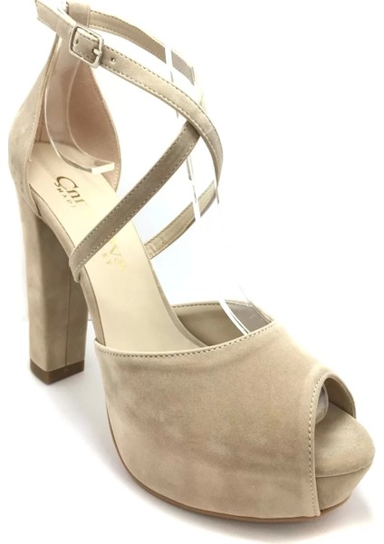 Kadın Moda Şık Vizon Süet Topuklu Zarif Tasarım Yüksek Topuk Düğün Nişan Gece Abiye Ayakkabı fiyatları