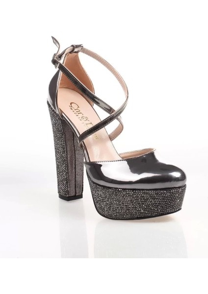 Kadın Moda Şık Platin Ayna Taşlı Topuklu Zarif Tasarım Düğün Nişan Gece Abiye Ayakkabı fiyatları