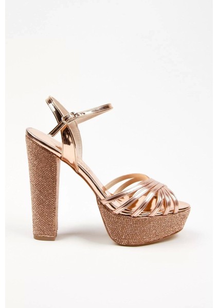 Kadın Moda Şık Gümüş Ayna Çapraz Ökçe Poli Taş Düğün Nişan Gece Abiye Ayakkabı