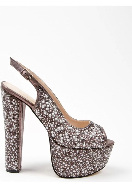 Kadın Moda Şık Gold Sultan Full Inci Düğün Nişan Gece Abiye Ayakkabı