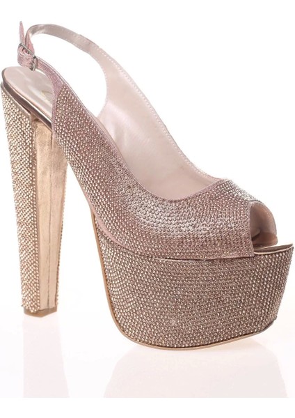 Kadın Moda Şık Gold Full Taş Yüksek Topuk Topuklu Düğün Nişan Gece Abiye Ayakkabı fiyatları