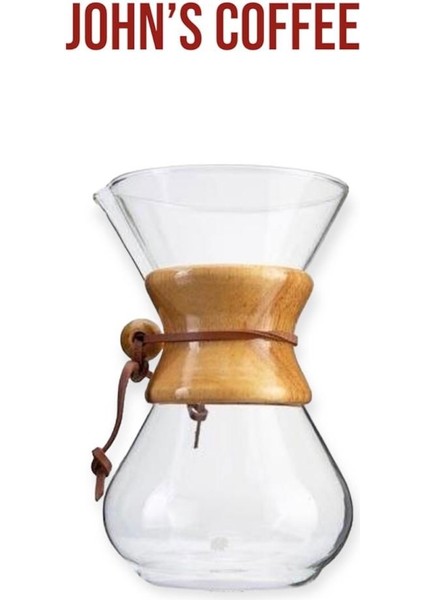Chemex Ahşap Tutacaklı Cam Kahve Demleme Ekipmanı 800 ml