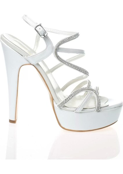 Kadın Moda Şık Gold Ayna Taş Topuklu Zarif Tasarım Düğün Nişan Gece Abiye Ayakkabı