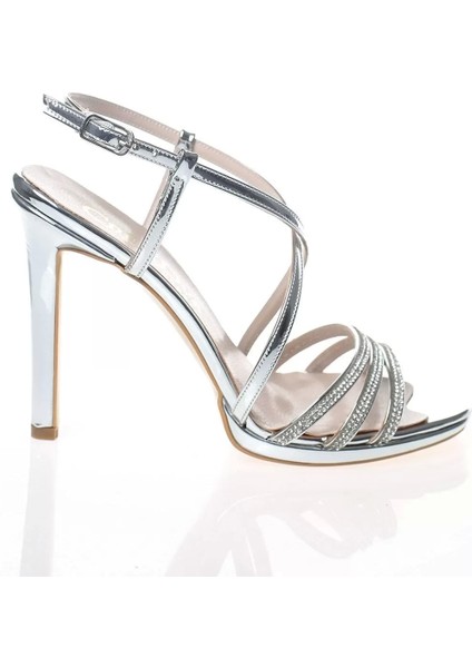 Kadın Moda Şık Gold Taşlı Topuklu Zarif Tasarım Yüksek Topuk Düğün Nişan Gece Abiye Ayakkabı