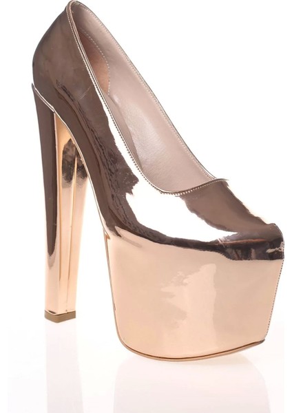 Kadın Moda Şık Gold Ayna Yüksek Topuk Topuklu Zarif Tasarım Düğün Nişan Gece Abiye Ayakkabı fiyatları