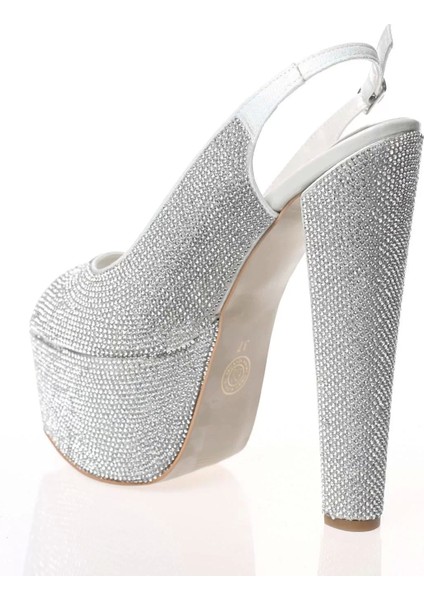 Kadın Moda Şık Gold Full Taş Yüksek Topuk Topuklu Düğün Nişan Gece Abiye Ayakkabı fırsatları