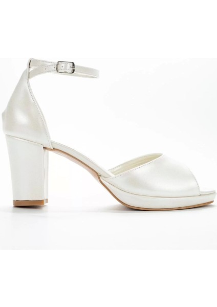 Kadın Moda Şık Sedef Cilt Topuklu Klasik Ayakkabı Topuklu Düğün Nişan Gece Abiye Ayakkabı