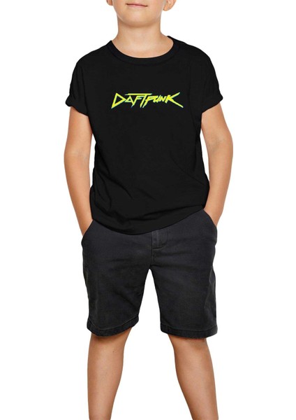 Daft Punk Logo Siyah Çocuk Tişört