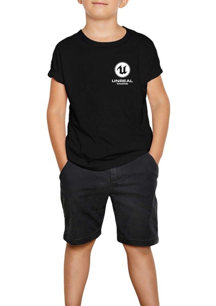 Unreal Engine Logo Siyah Çocuk Tişört
