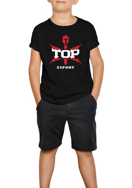Topsports Gaming Lightning Siyah Çocuk Tişört