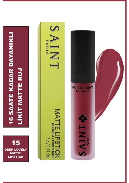 Saint Paris Matte Lipstick 15 Deep Lovely