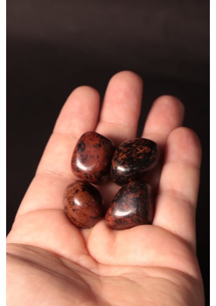 Sertifikalı Kahverengi Obsidyen Tambur Kütle Doğal Taş