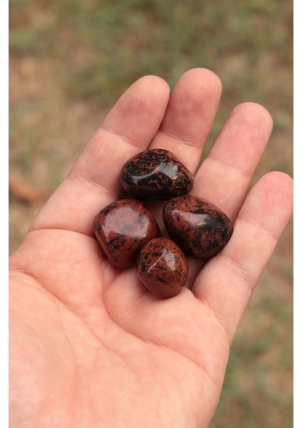 Sertifikalı Kahverengi Obsidyen Tambur Kütle Doğal Taş
