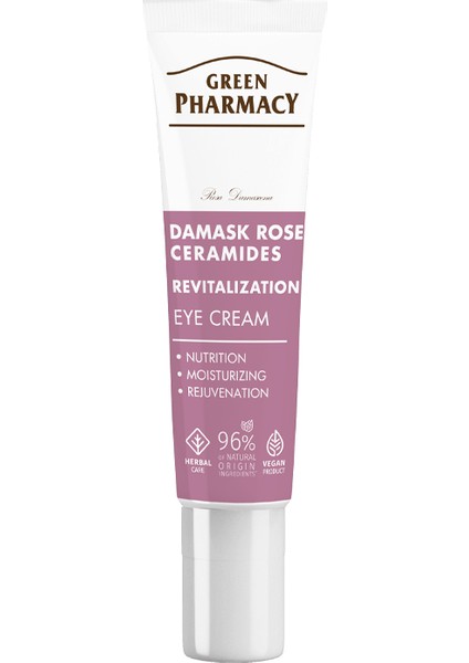 Greem Pharmacy Canlandırıcı Göz Kremi Damask Gülü ve Seramidler 15 ml