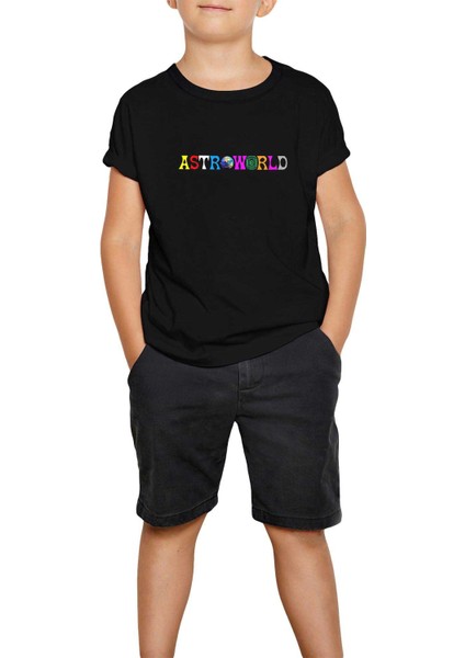 Travis Scott Astroworld Siyah Çocuk Tişört