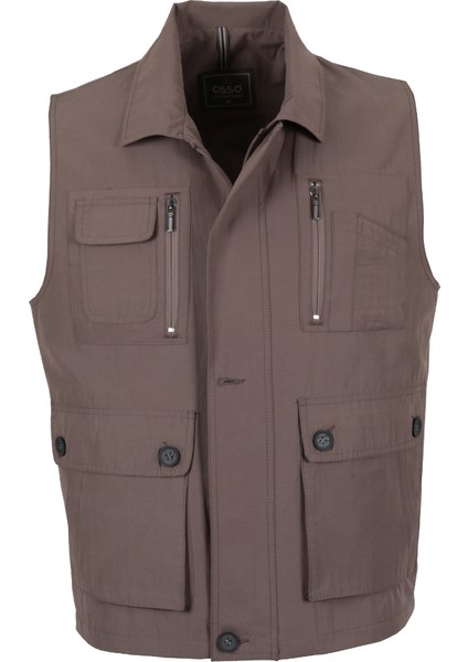 Erkek Keten Yelek Normal Kesim Yakalı RAR01302