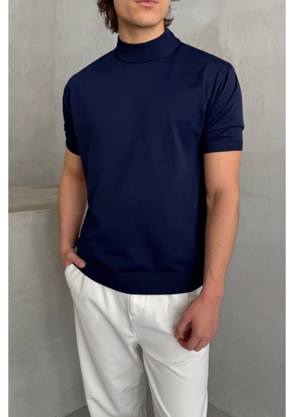 Erkek Oversize Yarım Balıkçı Triko T-Shirt fırsatları