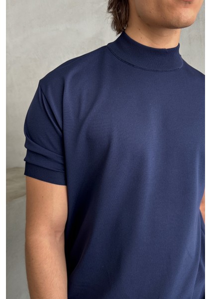 Erkek Oversize Yarım Balıkçı Triko T-Shirt indirimleri