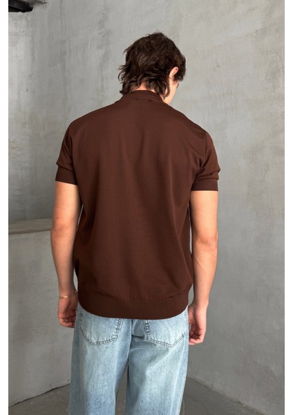 Erkek Oversize Yarım Balıkçı Triko T-Shirt fırsatları