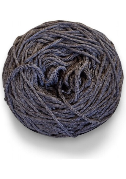 Denim Mavi (Mat), Büklümlü Tek Kat, %100 Koton El Örgü Ipi (200 Gr.)