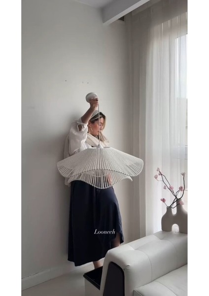 Luminart Rustik Tarz Bohem Avize Makrome Avize Salon Avize Yatak Odası Avize Rattan Avize