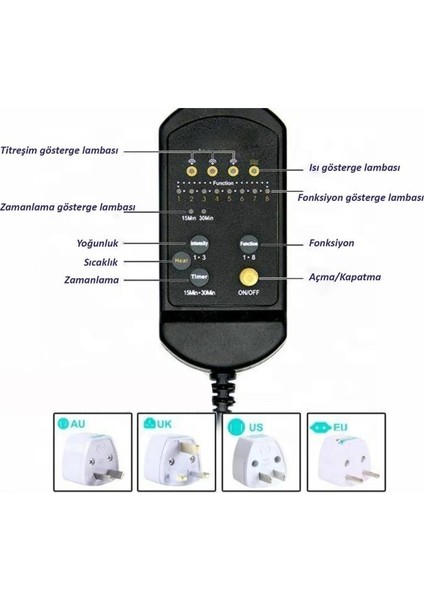Taşınabilir Isıtmalı Oto Koltuk Masaj Minderi – 8 Programlı Titreşimli Masaj Aleti modelleri