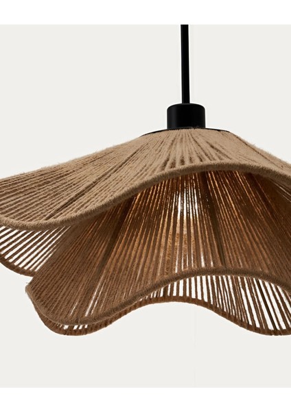 Modern tasarımlı doğal jüt tavan lambası gölgesi - Kahverengi, 27 cm boyutunda, alüminyum malzemeden üretilmiştir. fiyatları
