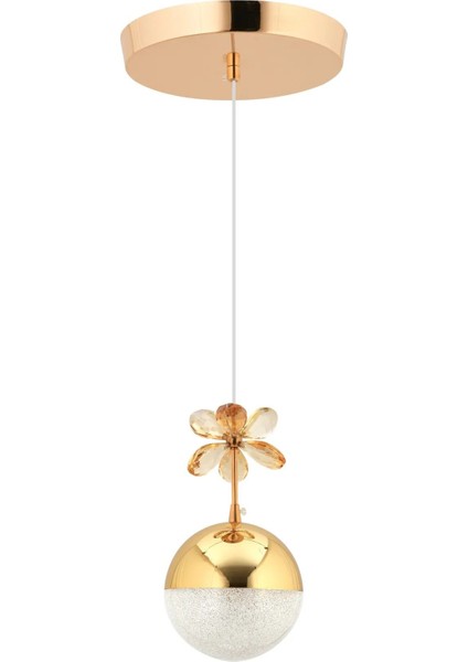 Modern Kristal Taşlı Tekli Ledli Avize - Renkli Ledlerle Aydınlatılan Avize - Plastik Malzemeden Üretilmiştir - Boyut: 70 x 16 cm