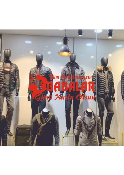 Babalar Günü Için Folyo Kesim Mağaza Vitrin Yazısı 120X50 cm ( Model 2 ) modelleri