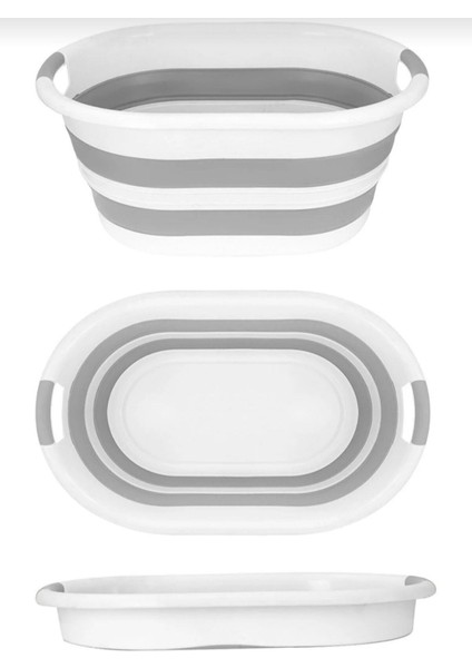 Gri Beyaz Katlanabilir 3'lü Ev Dekorasyon Seti, Plastik, 25 L fiyatları