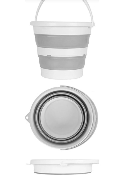 Gri Beyaz Katlanabilir 3'lü Ev Dekorasyon Seti, Plastik, 25 L fırsatları