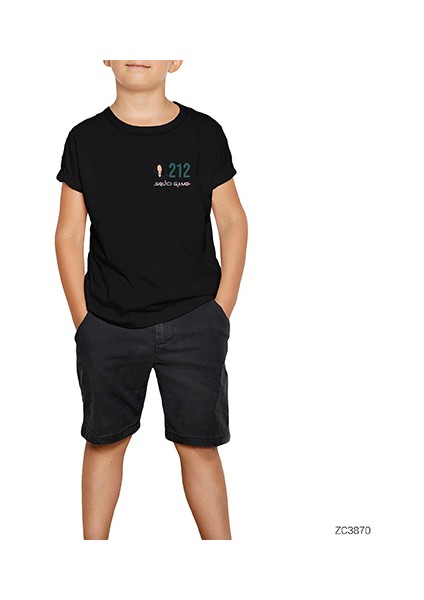 Squid Game Gamer 212 Siyah Çocuk Tişört