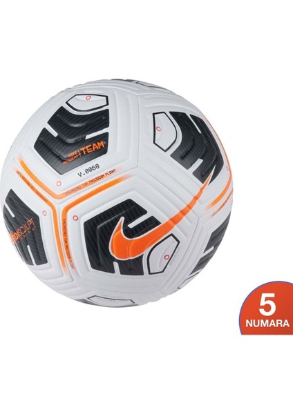 Futbol Topu - Beyaz ve Turuncu Renkli, 5 Numara, Pompa Dahil, Unisex, Nk Academy Team