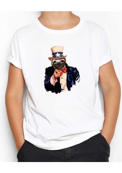 Bear Sam Amca Beyaz Çocuk Tişört