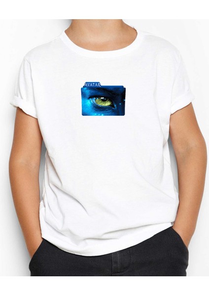 Avatar The Way Of Water Blue Line Beyaz Çocuk Tişört