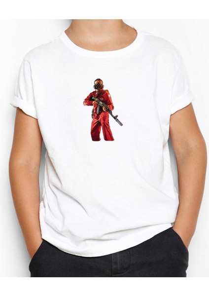 Gta Robber In Red Suit Man Beyaz Çocuk Tişört